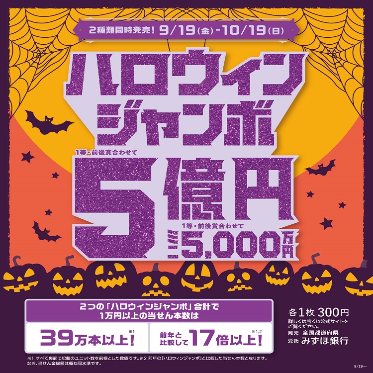 ハロウィンジャンボ宝くじ発売！のサムネイル